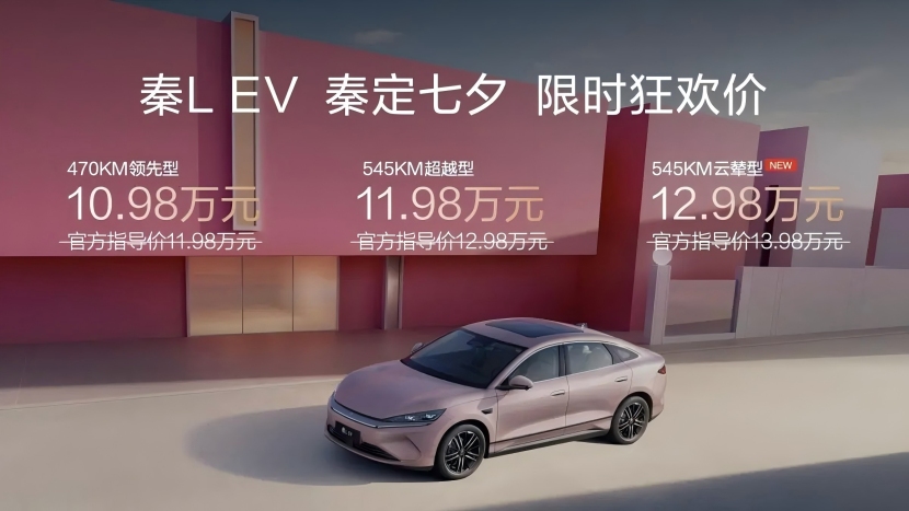 销量王者出大招 比亚迪秦L EV有云辇了?